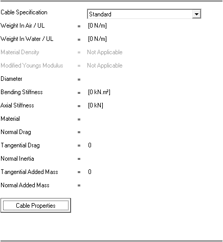 Cable Properties in Standard Format