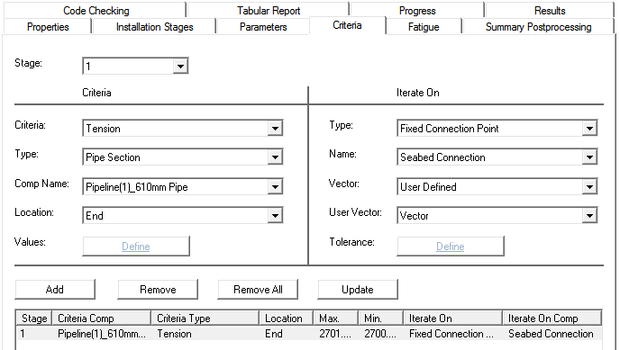 Completed Criteria Tab