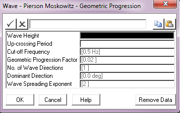 Pierson-Moskowitz Wave Data; Hs/Tp Format, Geometric Progression Discretisation 