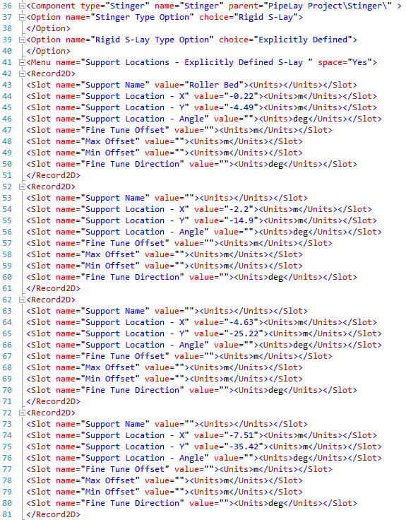 XML Syntax - Stinger Component- Support Locations