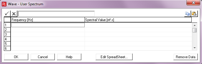 Input of User Specified Spectrum