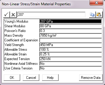 Specifying Non-Linear Material Properties