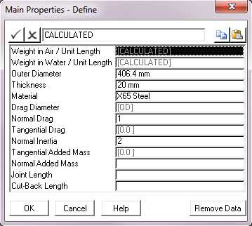 Specifying Pipe Section Properties