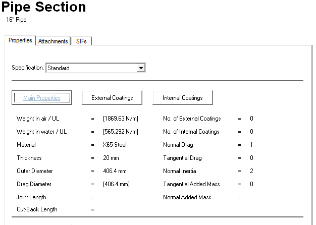 Pipe Section Component View